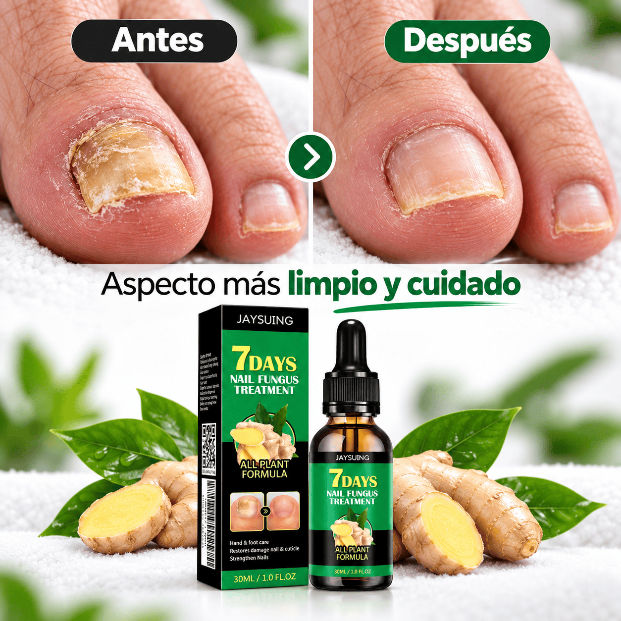 SEFUDUN 7 Days tratamiento para hongos en las uñas de 60 ml con gotero y extracto de jengibre