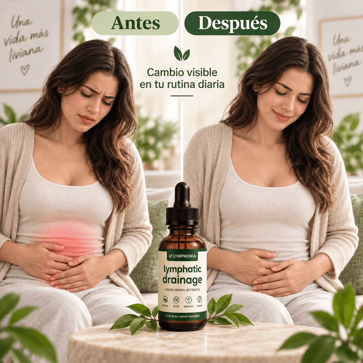 Gotas de Drenaje Linfático Natural - Alivio contra la Retención de Líquidos