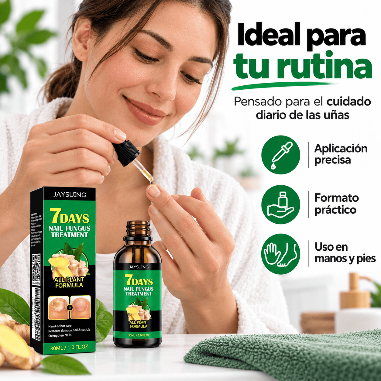 SEFUDUN 7 Days tratamiento para hongos en las uñas de 60 ml con gotero y extracto de jengibre