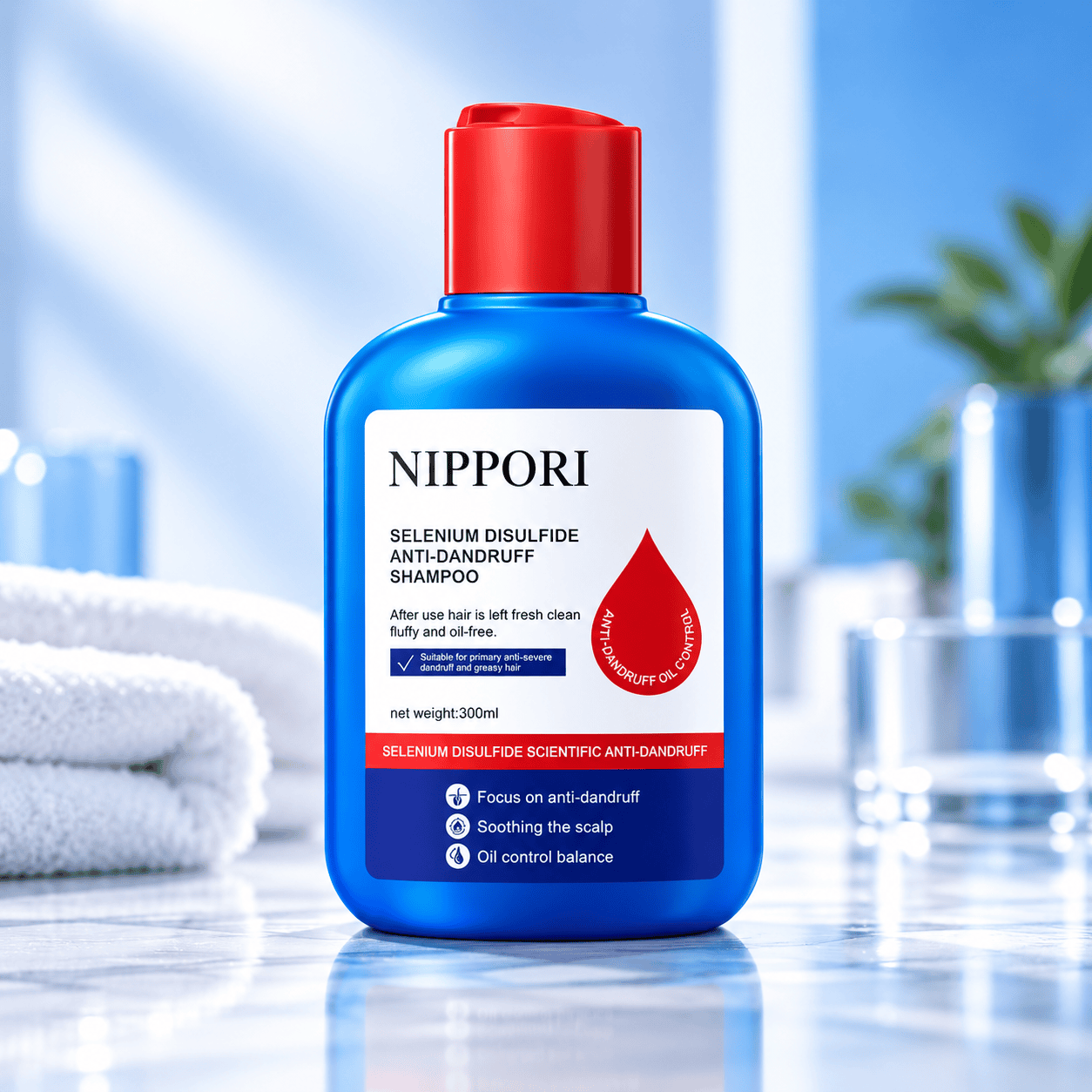 Nippori Shampoo Anticaspa y Control de Grasa con Disulfuro de Selenio – 300ml