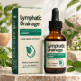 Botella de gotas y caja de suplemento dietético Lymphatic Drainage de extractos herbales líquidos