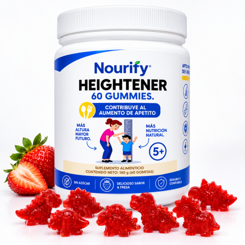 Nourify Heightener – Gomitas para el Crecimiento y Apetito (Sin Azúcar)